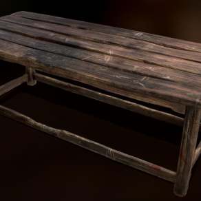 现代老桌子3D模型下载